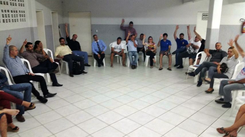 Assembleia em Teixeira de Freitas (Foto: Divulgação Sindibancários)