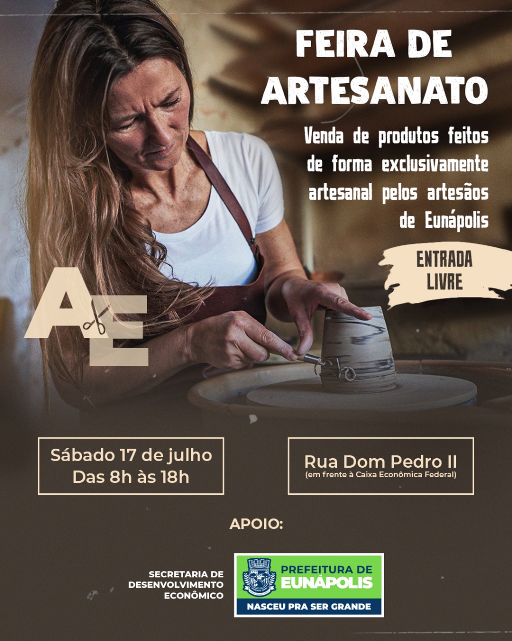 Feira de Artesanato vai acontecer neste sábado no centro de Eunápolis