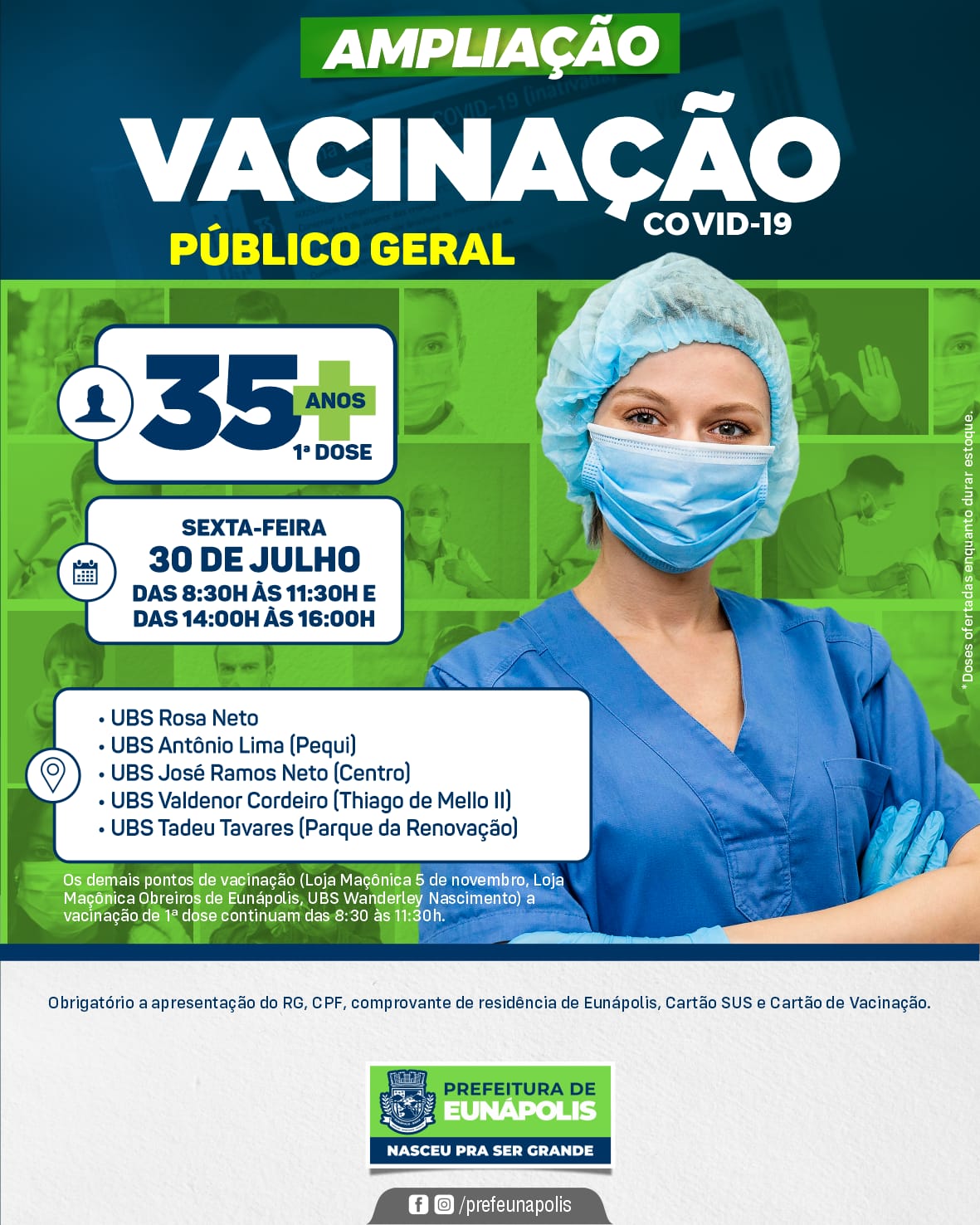  Eunápolis inicia vacinação contra Covid-19 para pessoas acima dos 35 anos