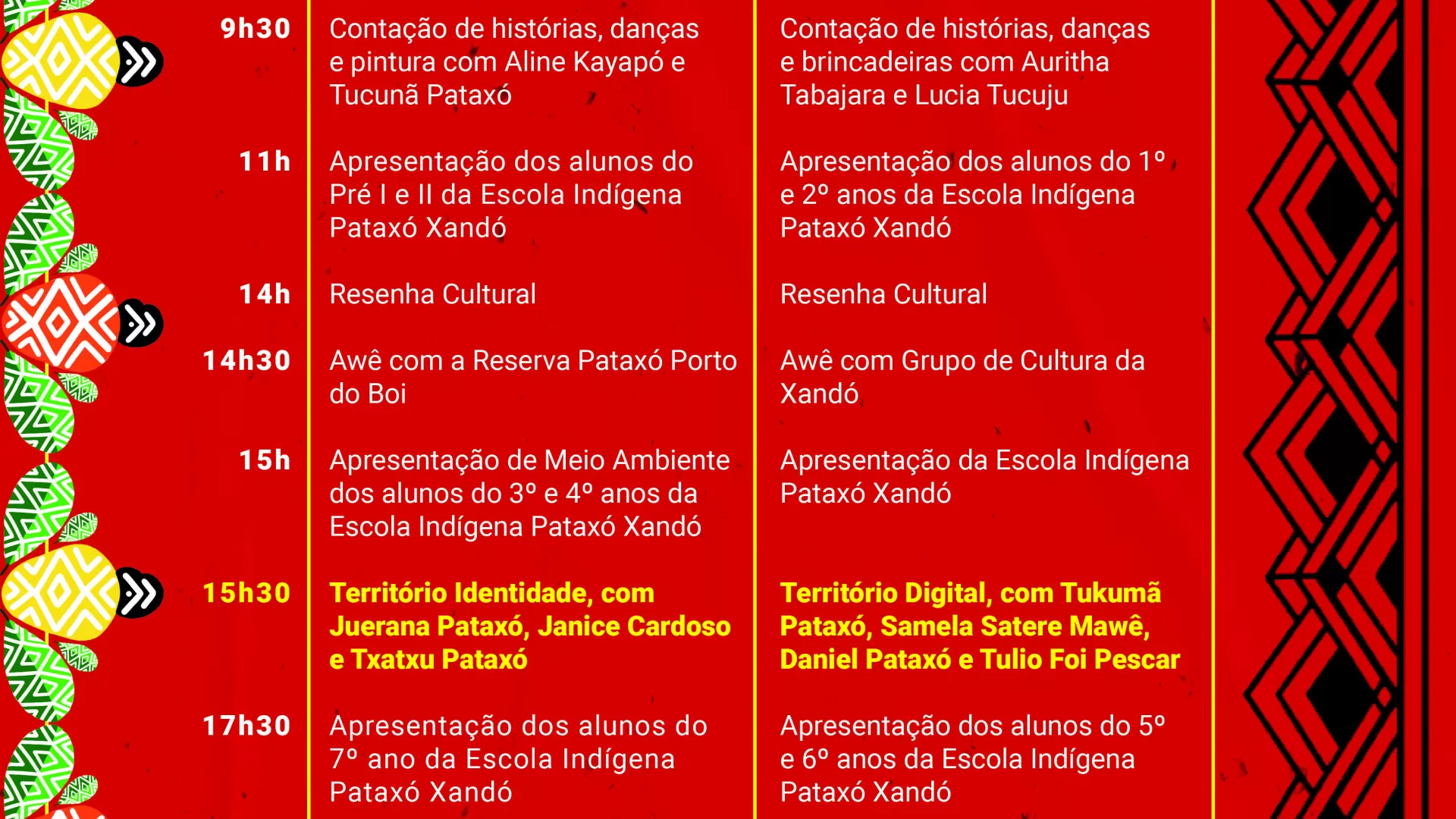 Programação do Festival Caju de Leitores / Imagem: Divulgação