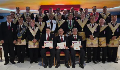 Em Sessão Magna presidida pelo Egrégio Mestre Emerson Vasconcelos, no Alto Colégio colaram o Grau 31 os Irmãos Jodano, Jackson e Walmi