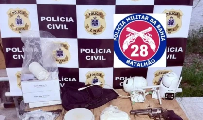 PMBA e Polícia Civil apreendem arma de fogo, drogas e veículos