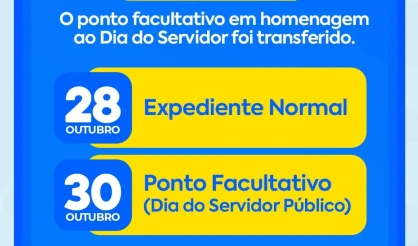 Prefeitura de Eunápolis transfere ponto facultativo do Dia do Servidor Público para 30 de outubro